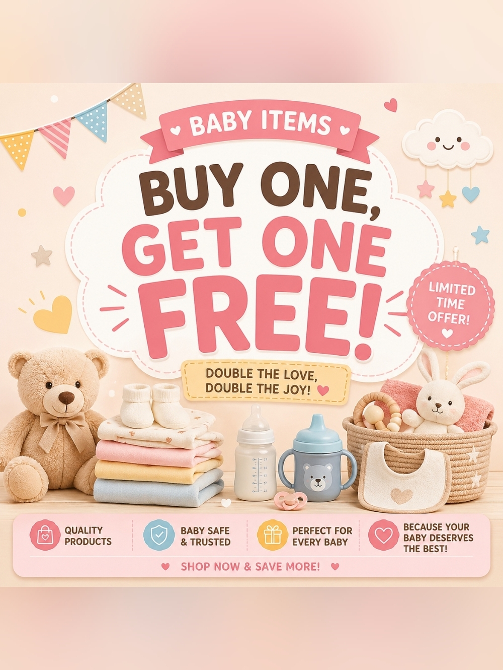 Show Selling New & Preloved Baby Clothes Buy One Get One Free Clothes, Raddles..
